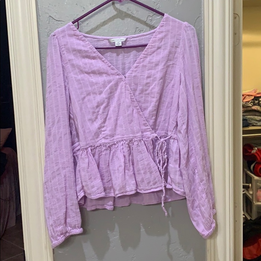 Purple top that ties on the side